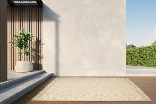 Dywan Dwustronny Sznurkowy Brussels 205740/10610 Linen Beż Krem Romby Outdoor