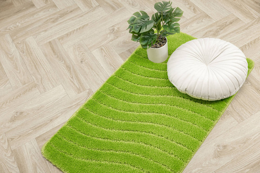 Dywanik Łazienkowy Antypoślizgowy Sara Green/Lime Jasny Zielony Fale