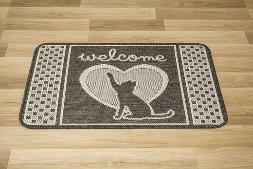 Wycieraczka FLEX 119149/80 Grafit Srebrny Kotek Welcome