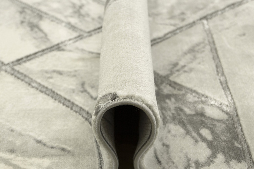 Dywan Diamond K4441S Geometryczny srebrne kreski marmur