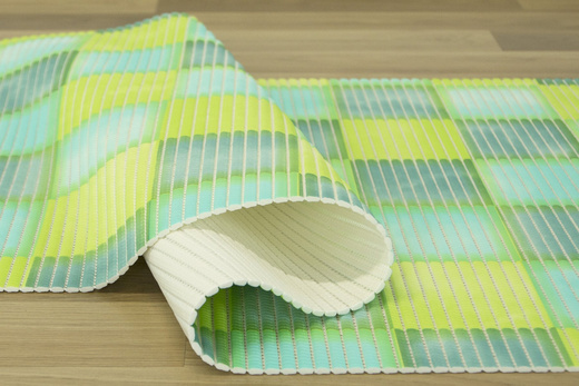 Mata Łazienkowa Softy-tex 844 zielona kratka szerokość 65 cm