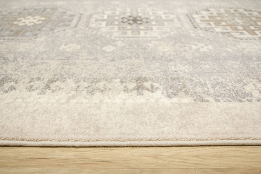 Wełniany Dywilan Moon Ashan Silver Ornament Szary Niebieski