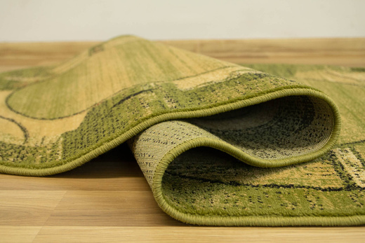 Owalny Agnella Dywan Erba Chrom Zieleń Beż