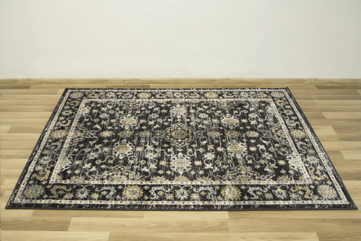 Dywan Lucca 8665A antrasit/antra Ornamentowy Antracyt Krem Miodowy
