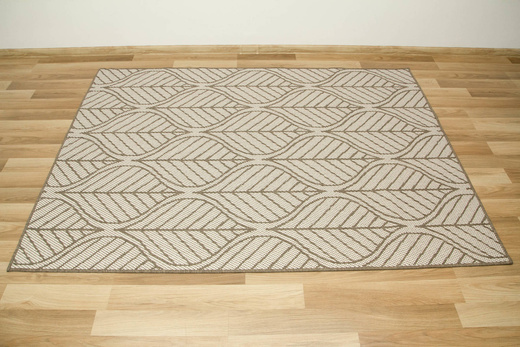 Dywan Dwustronny Sznurkowy Brussels 205647/10210 coffee Beż Krem Listki Outdoor