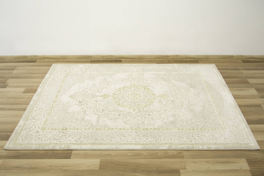 Lśniący Dywan Allora Plus B826A cream/gold Ornament Beż Krem Złoto
