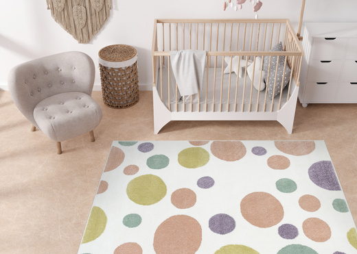 Dywan Dziecięcy Lima M042A cream/rose Krem Róż Fiolet Kropki