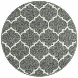 Antypoślizgowy Dywan okrągły Clover jasny szary koniczyna marokańska