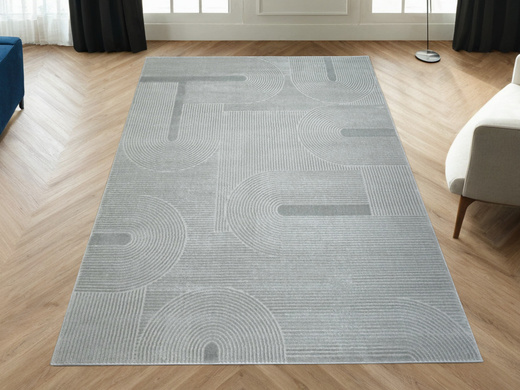 Dywan Misha J087A l.grey/d.grey Szary Półkola Linie