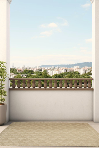 Dywan Dwustronny Sznurkowy Brussels 205740/10610 Linen Beż Krem Romby Outdoor