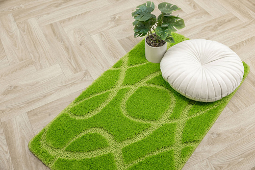 Dywanik Łazienkowy Antypoślizgowy Kobe Light Green Jasny Zielony Linie