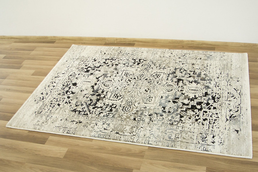 Dywan Boho 37WMW Krem Czerń Ornament