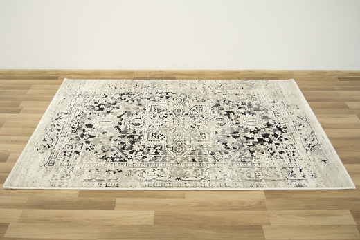 Dywan Boho 37WMW Krem Czerń Ornament