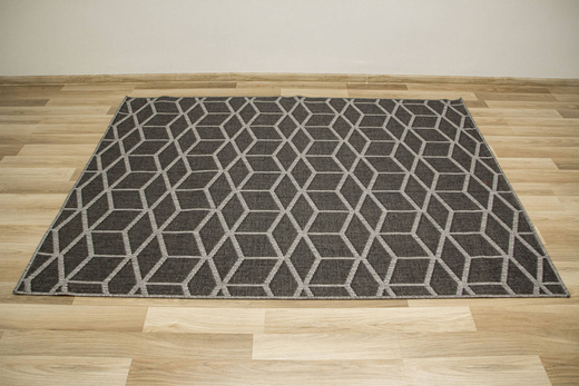 Dywan Dwustronny Sznurkowy Brussels 205178/11020 night Night Antracyt Szary Romby Outdoor