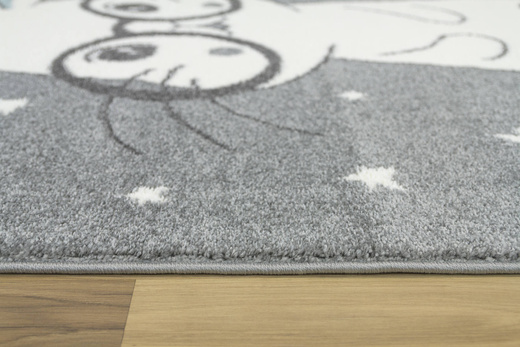 Dywan Dziecięcy Lima 9377C l.grey/blue Szary Krem Króliczek w Okularach