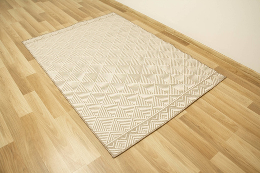 Dywan Dwustronny Sznurkowy Brussels 205740/10610 Linen Beż Krem Romby Outdoor