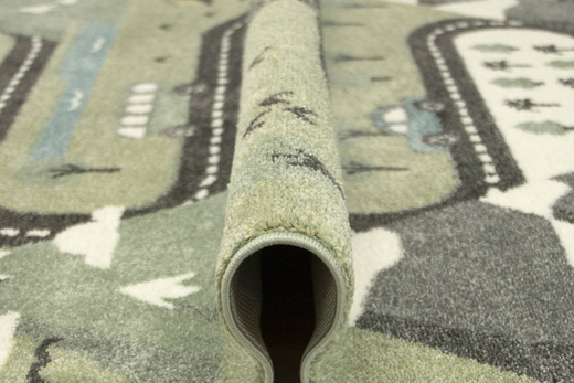 Dywan Dziecięcy Lima C266A green/cream Uliczki Góry Pastelowy Zielony Miętowy