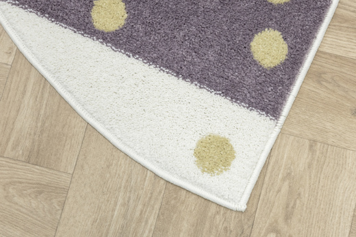 Dywan Półokrągły Dziecięcy Lima M044A cream/lila Fiolet Krem Zloty Paski