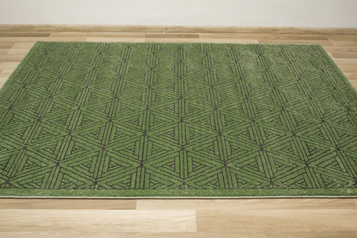 Dywan Teno F0336 Green Geometria Trójkąty Butelkowa Zieleń
