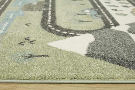 Dywan Dziecięcy Lima C266A green/cream Uliczki Góry Pastelowy Zielony Miętowy