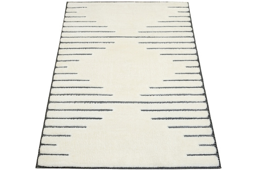 Dywan Shaggy Lula Soft IM43A Black/Bone Romby Krem Czarny Grafit