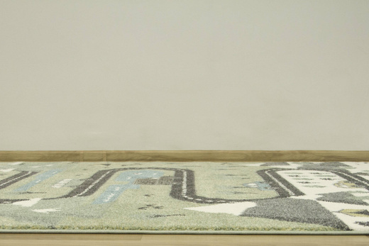 Dywan Dziecięcy Lima C266A green/cream Uliczki Góry Pastelowy Zielony Miętowy