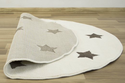 Okrągły dywan Karo 6066A brown/white 23 Krem Brąz Gwiazdki