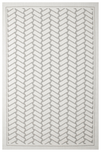 Dywan Dwustronny Sznurkowy Brussels 205855/10010 Silver Szary Krem Cegiełki Jodełka Outdoor