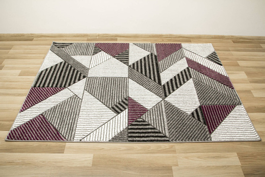 Dywan Amelia A632A grey/purple Szary Fiolet Linie Paski Kreski