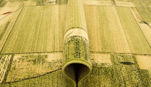 Dywan Agnella Erba chrom zielone obszycie