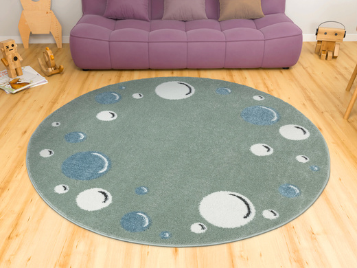 Okrągły Dywan Lima M041A green/cream Zieony Krem Banieczki