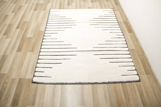 Dywan Shaggy Lula Soft IM43A Black/Bone Romby Krem Czarny Grafit