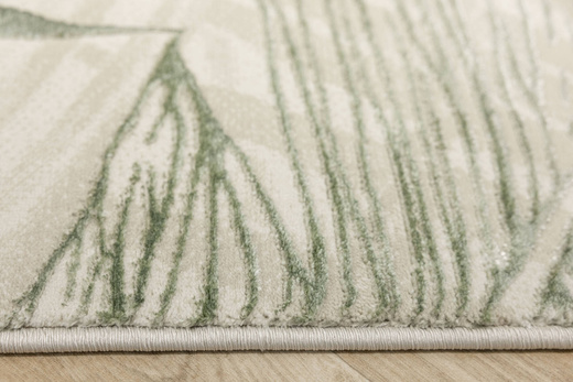 Lśniący Dywan Allora Plus F784A cream/green Beż Krem Zieleń Liście