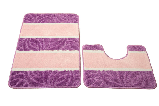 Komplet 2-częściowy Łazienkowy Murcia Pink Róż Fiolet Listki