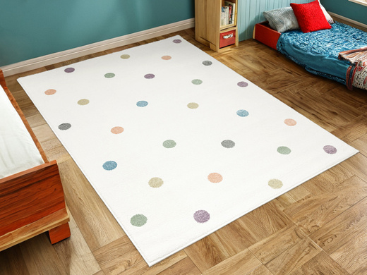 Dywan Dziecięcy Lima C275A cream/lila Krem Kropki