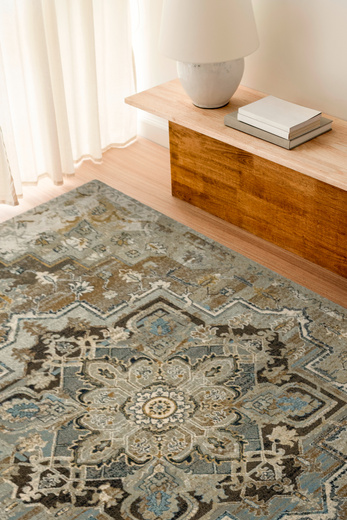 Wełniany Dywan Dywilan Omega Abbas Koniak Ornament