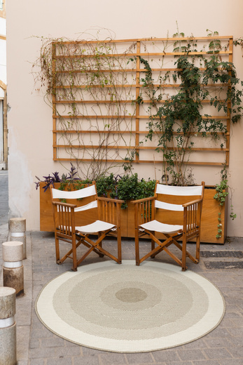 Okrągły Dwustronny Dywan Sznurkowy Brussels 2205195/10610 Linen Beż Krem Koła Outdoor