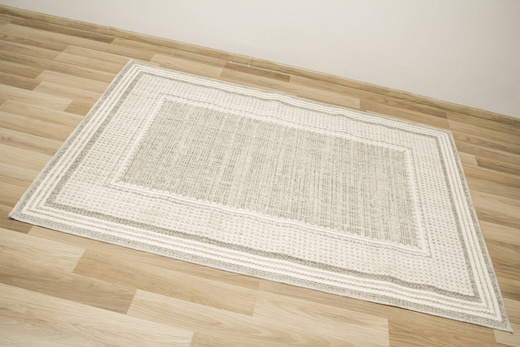 Dywan Cotton C117 naturel/grey Krem szay Beż Ramka