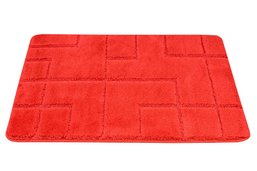 Dywanik Łazienkowy Antypoślizgowy Inez Red Czerwony Geometria