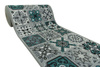 Antypoślizgowy Chodnik patchwork turkus szerokość 120 cm