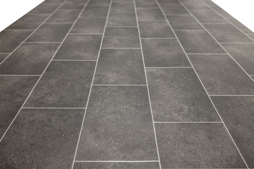 Wykładzina PCV Bingo Galerie 599 Grafit Płytki szerokość 2,5 m