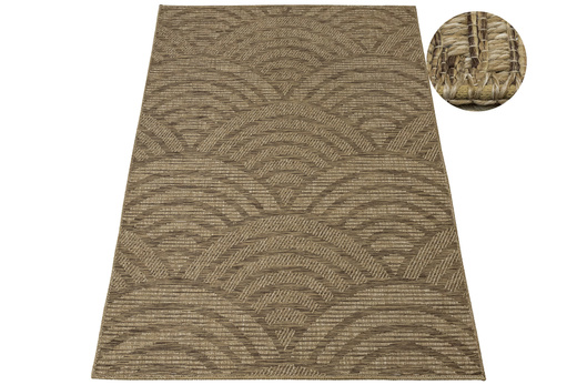 Dywan Sznurkowy Ella ST022A brown/brown Beż Brąz Wachlarze Outdoor