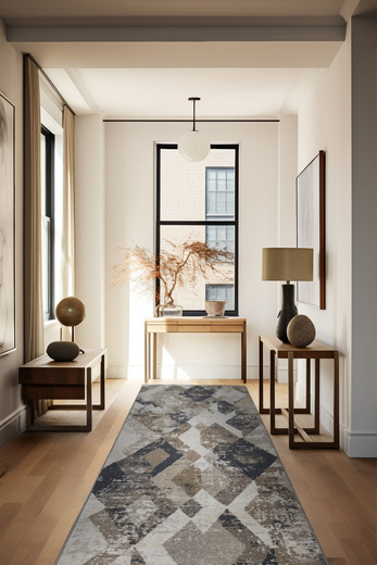 Chodnik Aqua Modena 04 Beż Szary Romby szerokość 80 cm