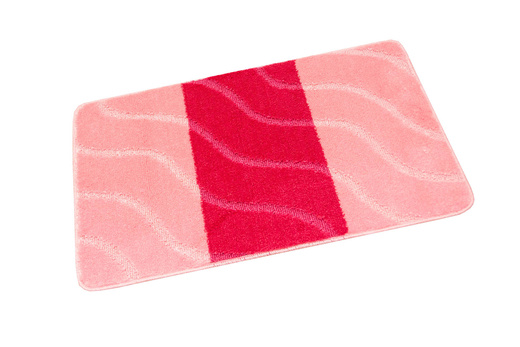 Komplet 2-częściowy Łazienkowy Fiori Pink Róż Pasy Fale