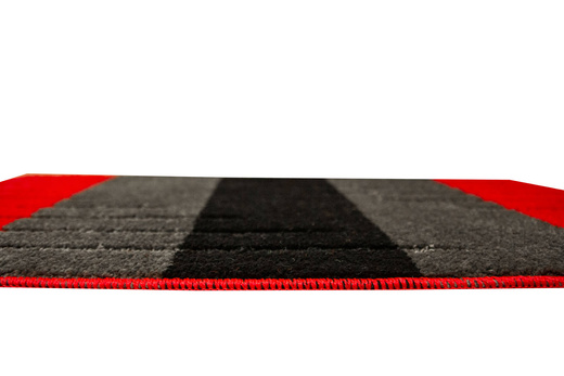 Dywanik Łazienkowy Vic Red Czerwony Szary Paski