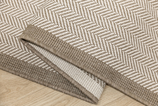 Dwustronny Sznurkowy Chodnik Brussels 205681/10610 Linen Krem Beż Jodełka szerokość 100 cm