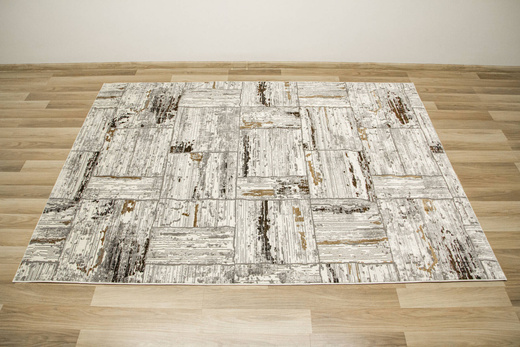 Dywan Modena 5309 bone/d.brown Krem Szary Złoty Przeciecierany Tynk