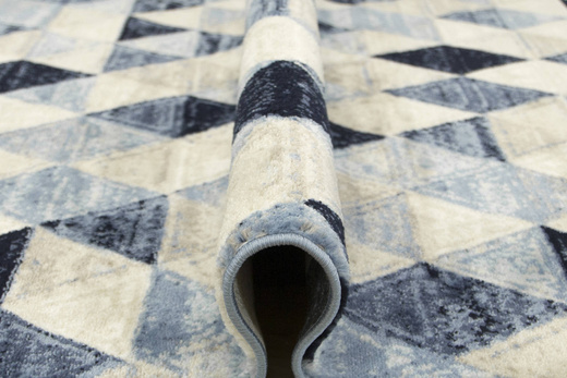 Dywan Victoria 9592A blue/beige Trójkąty Niebieski Krem Beż