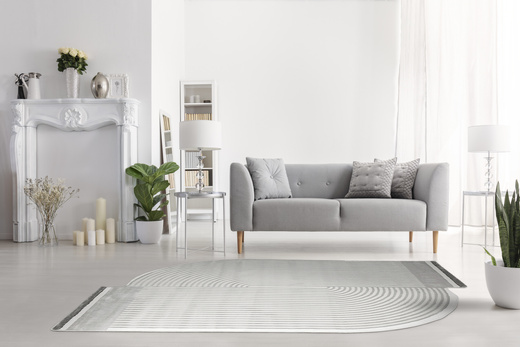 Dywan Selenne GS007G Grey/Grey Szary Krem Paski Ksztalt