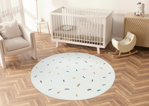 Okrągły Dywan Lima M039A cream/blue Krem Kreski